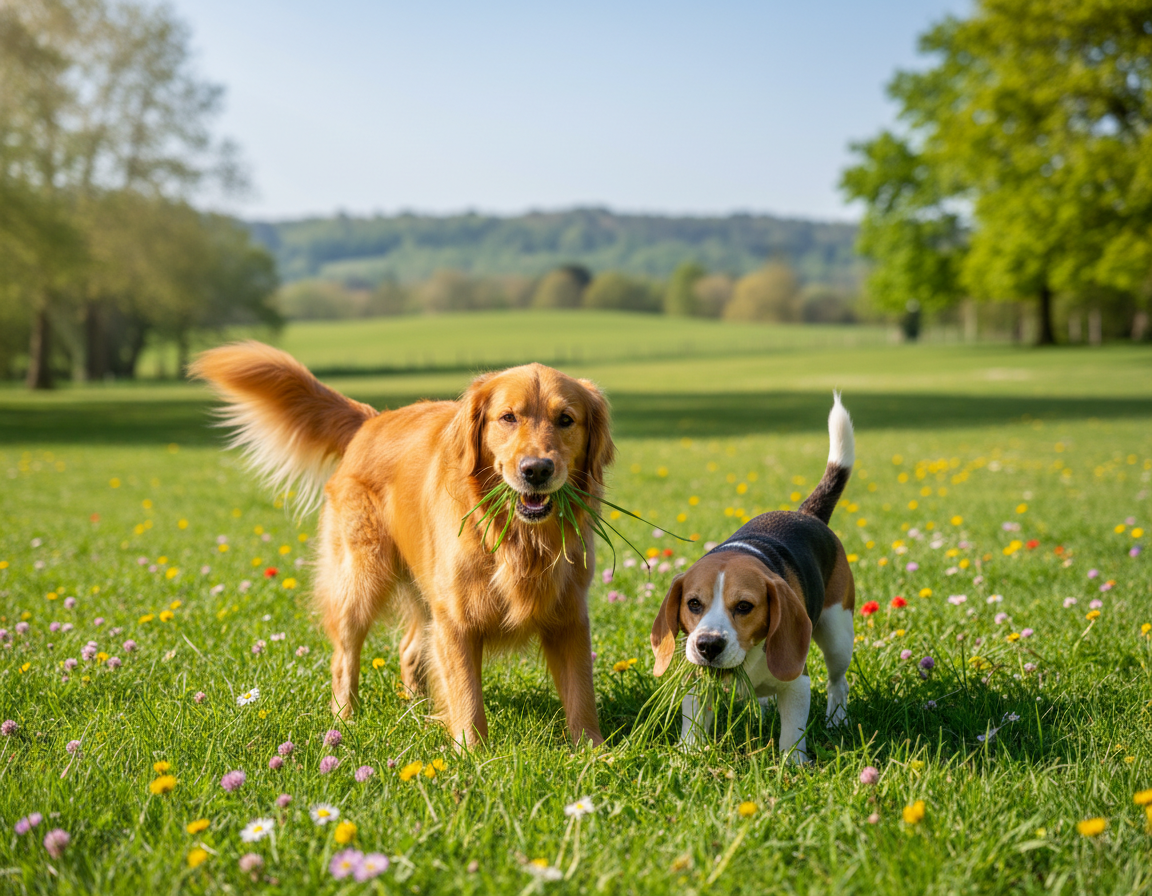 why do dogs eat grass